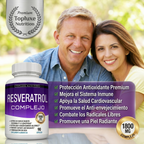 Topluxe Suplemento de Resveratrol 1800mg Trans-Resveratrol para Soporte Antioxidante y Antienvejecimiento, 90 Cápsulas