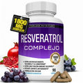 Topluxe Suplemento de Resveratrol 1800mg Trans-Resveratrol para Soporte Antioxidante y Antienvejecimiento, 90 Cápsulas